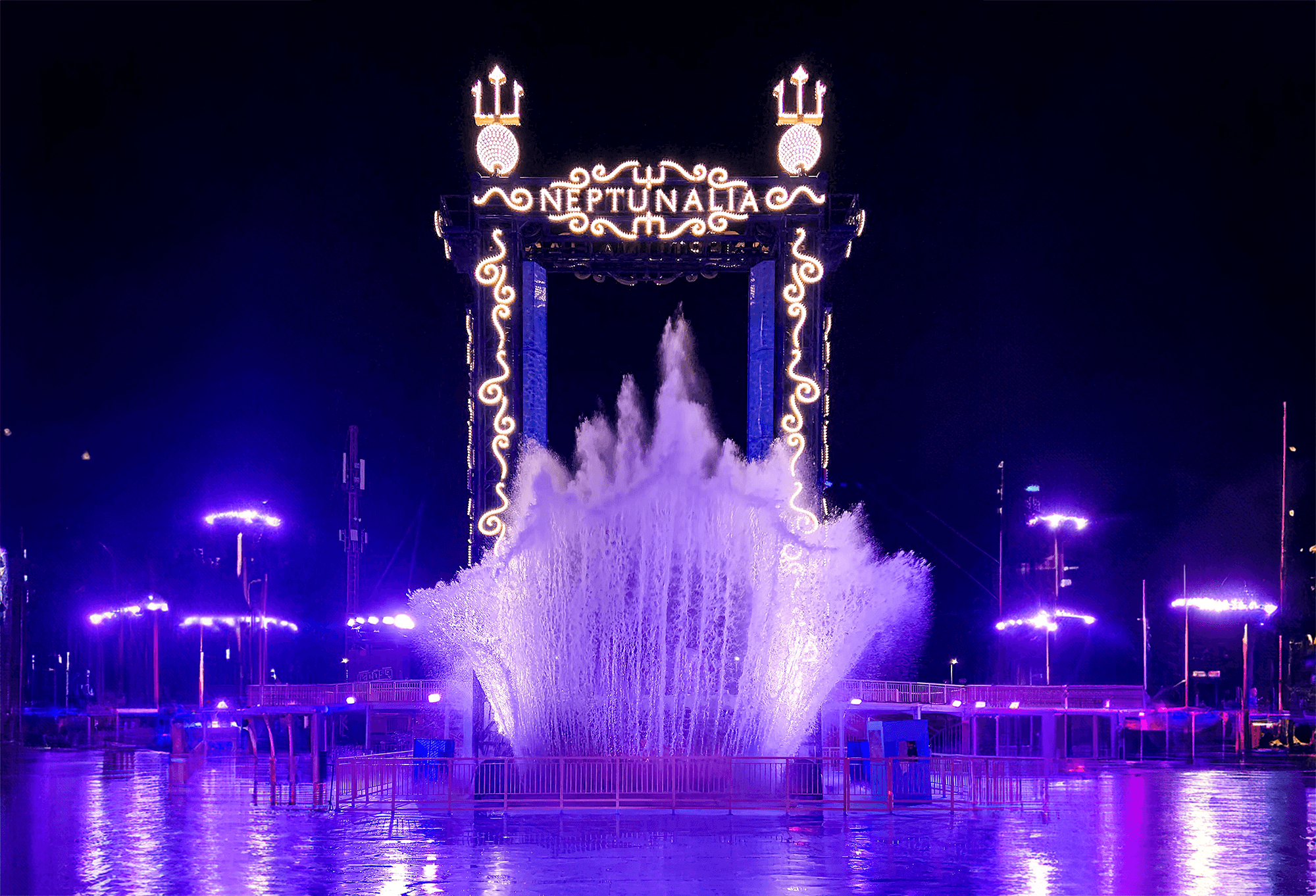 Big Splash Drop Water Ride, Neptune Themed Water Drop Amusement Ride, Vertical Drop Water Curtain Attraction Big WaveZ splash drop water ride - big splash vertical drop