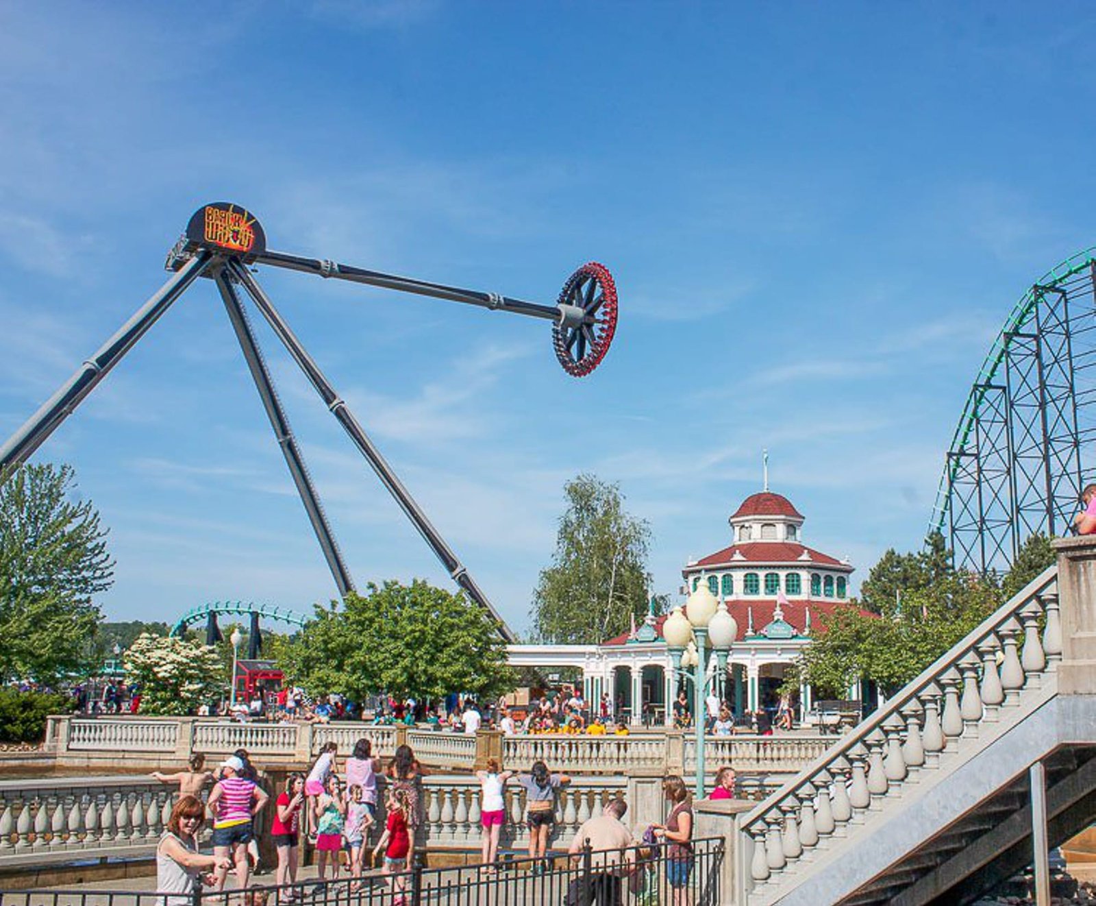 Everything You Need to Know About Pendulum Rides: Price, Care, and Worldwide Records Aerial view of theme park with pendulum