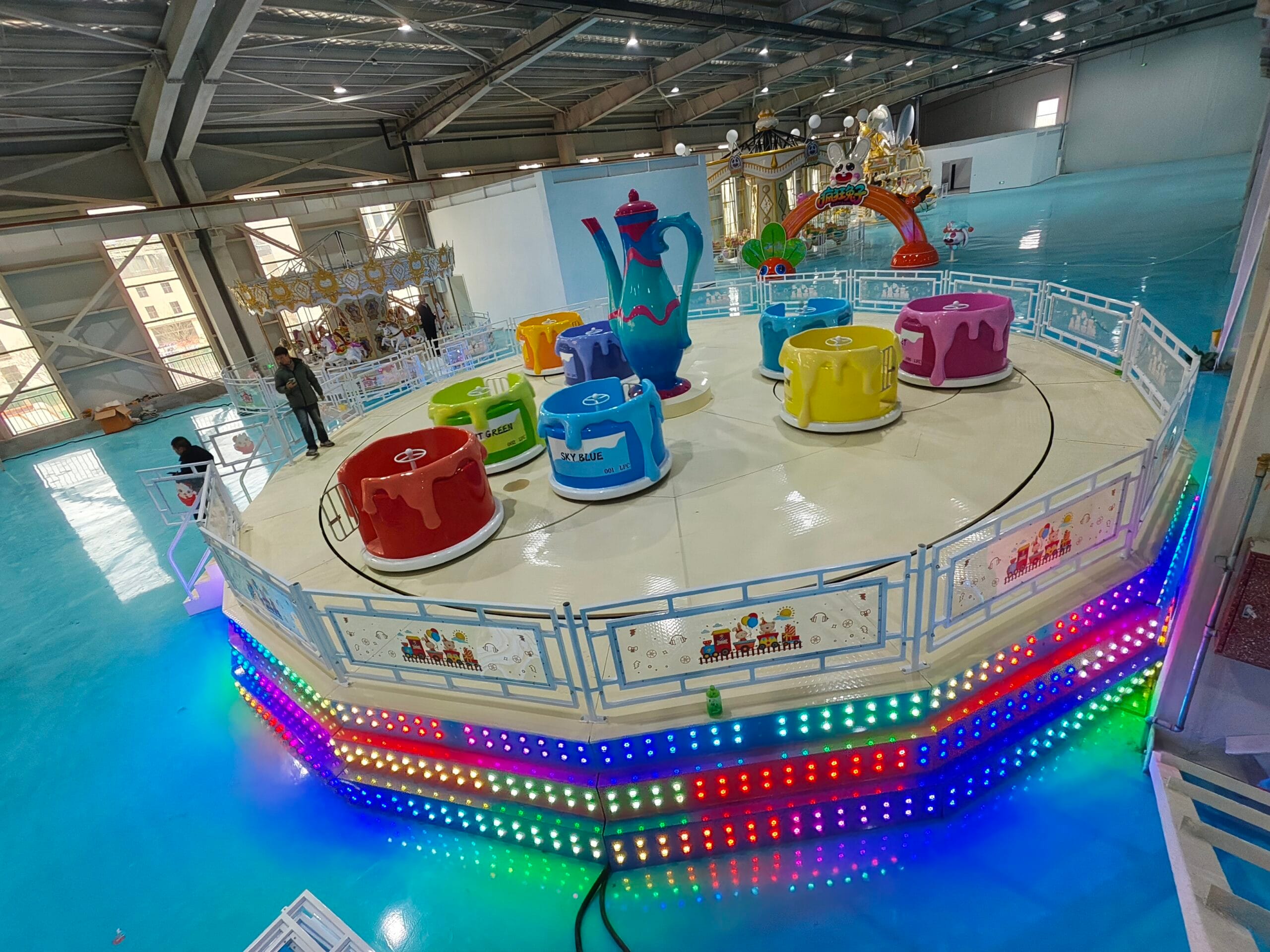 Teacup ride - colorful spinning cups