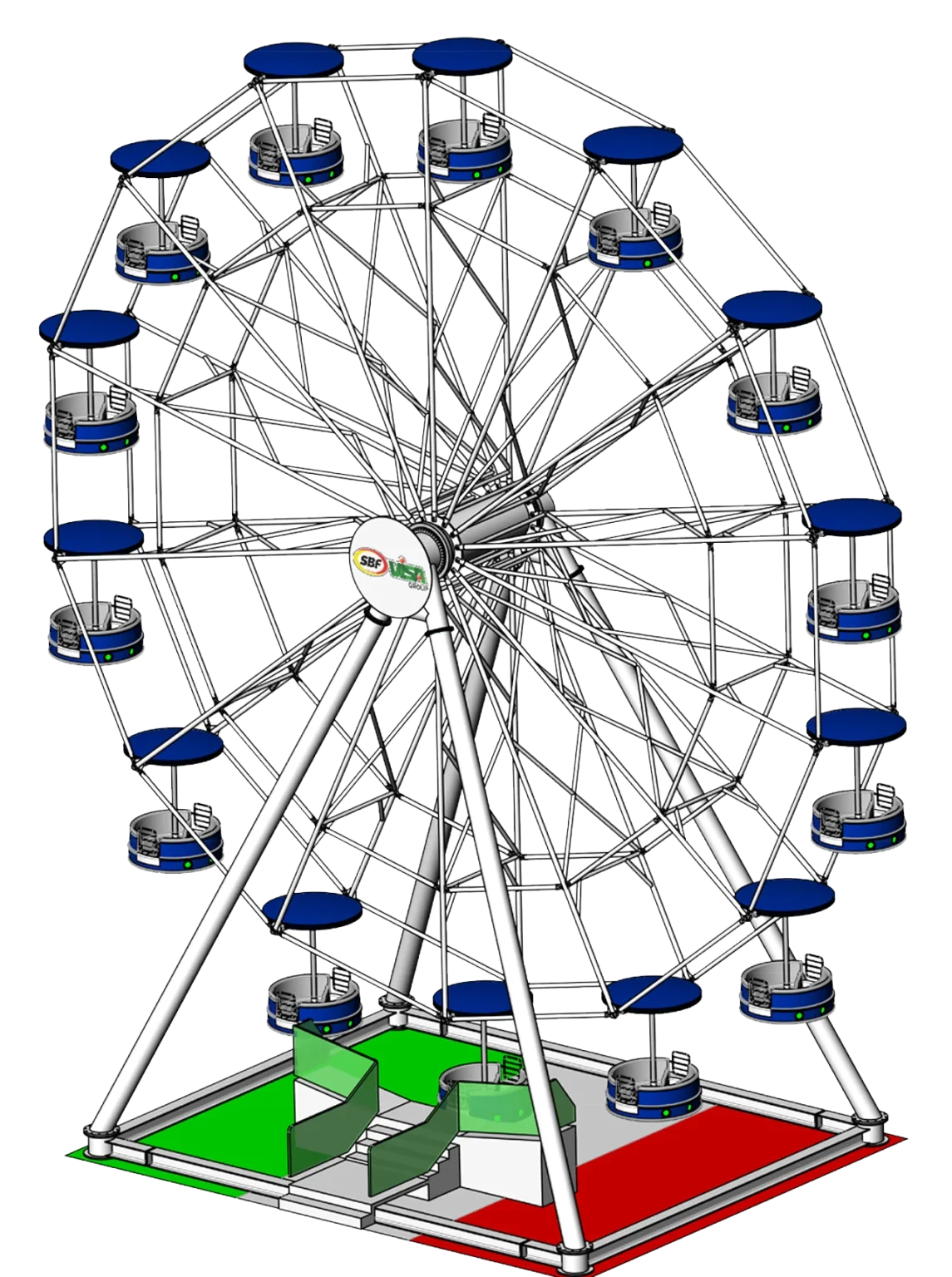25M Ferris Wheel with 18 gondolas - mid-size observation wheel for family entertainment