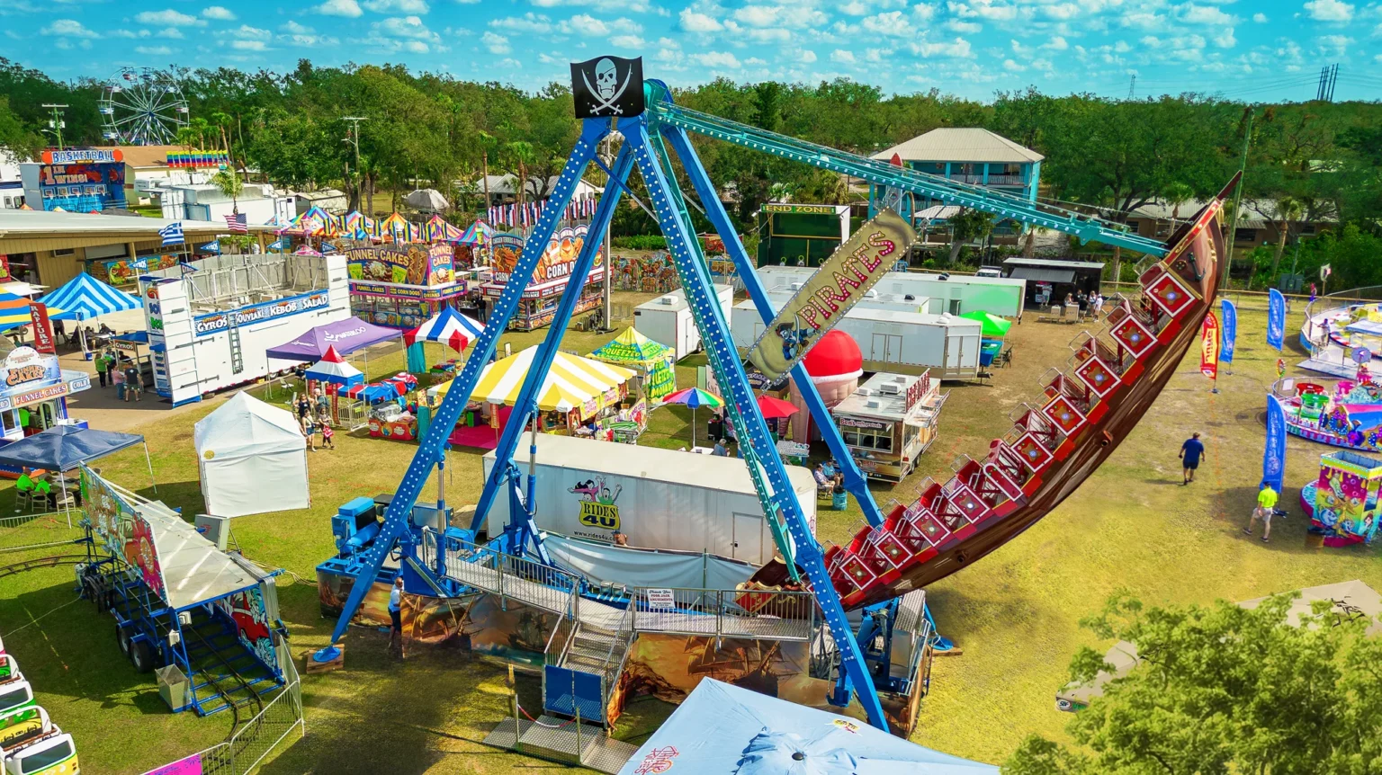 Trailer Mounted Pirate Ship Ride for sale - mobile swinging viking ship for carnivals