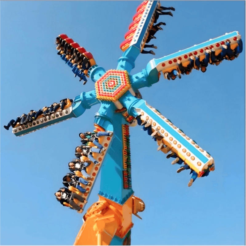 Sol-Spin amusement ride for sale – full view of the ride structure