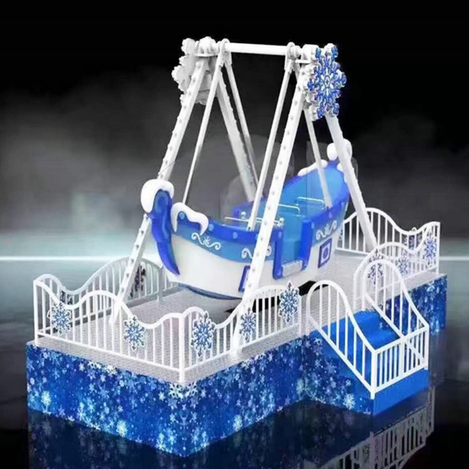 Mini pirate ship ride - 12-seat kids swinging viking boat with music and LED lights