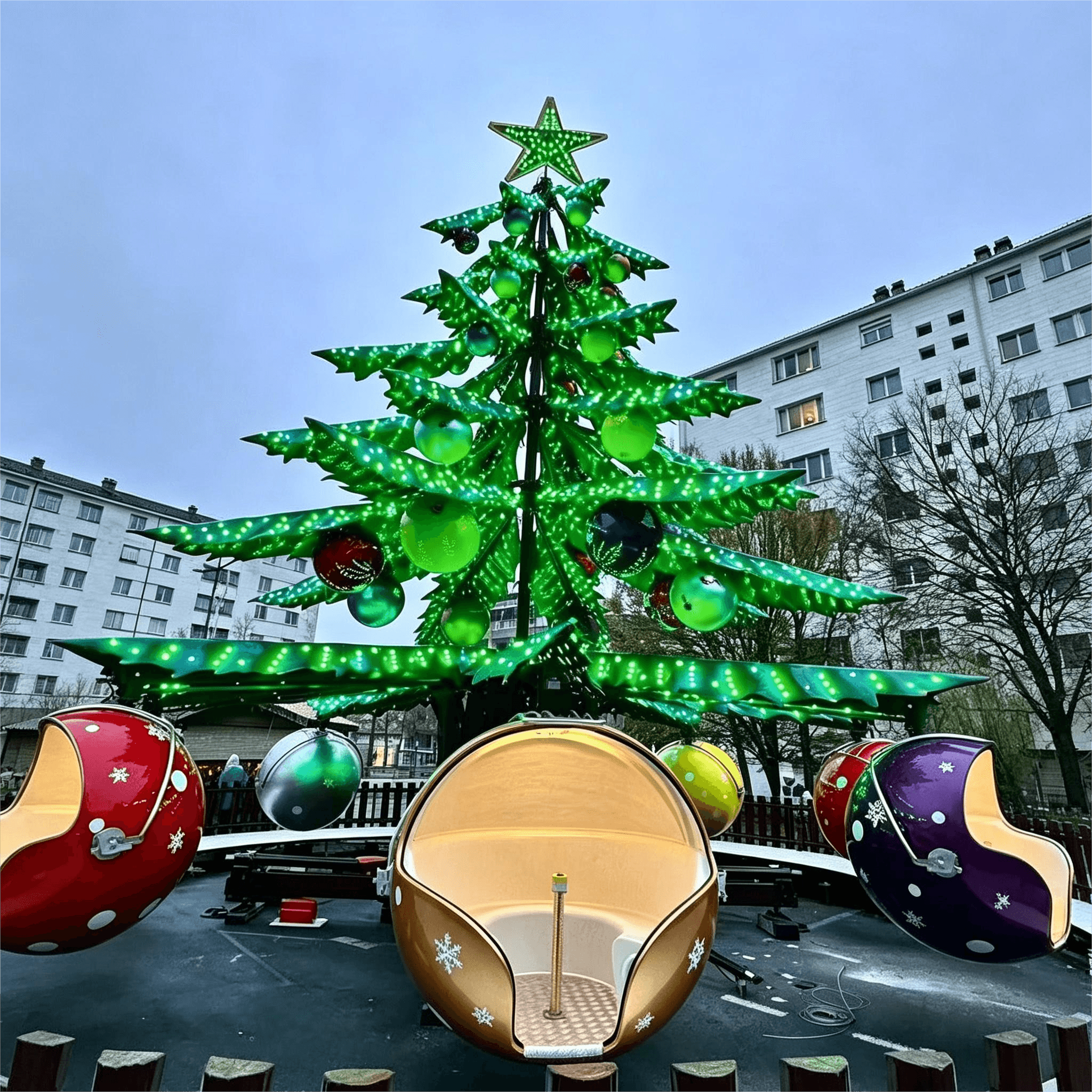 Christmas Tree Kiddie Ride – 48 Seat Holiday Amusement Ride Manufacturer & Supplier