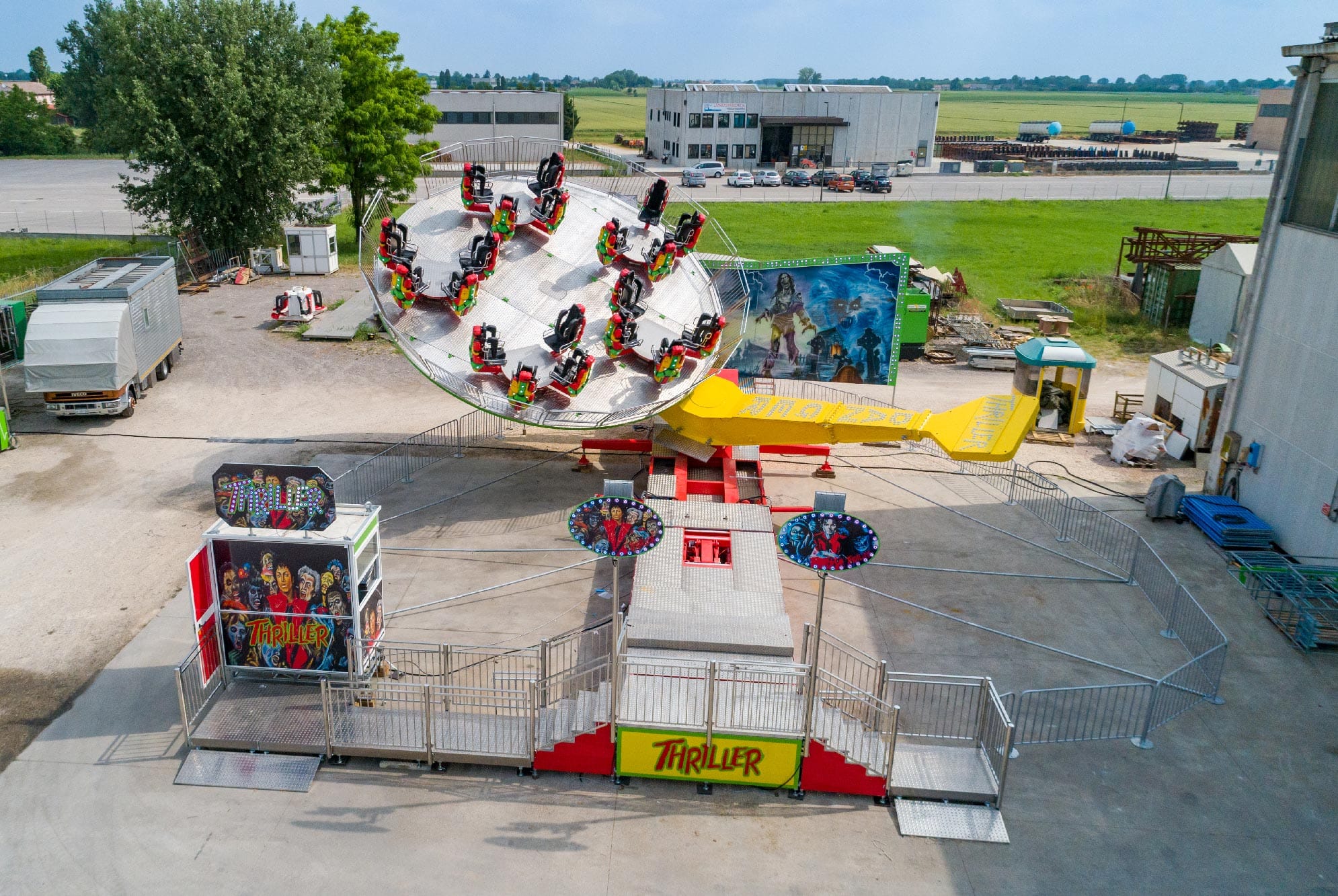 Techno Power thrill ride for sale – full view of the rotating plate structure